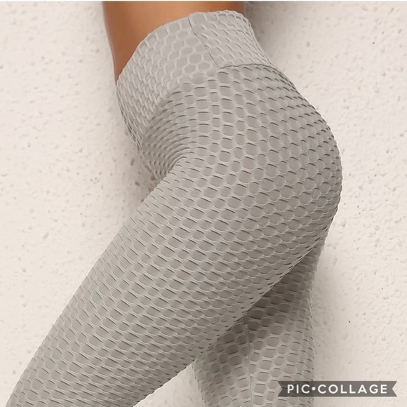 Heather Gray Honeycomb Leggings - Picture 2 of 5